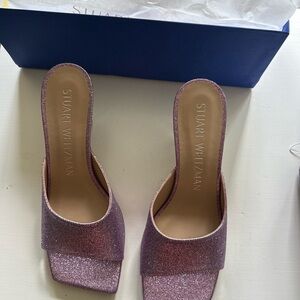 Stuart Weitzman Pink Glitter Sandals
